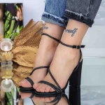 Ženski sandali z debelo peto BD7 Črna | Mei