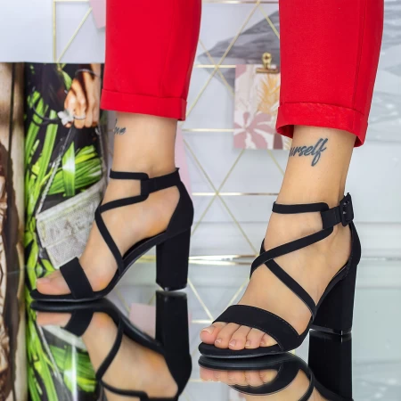 Ženski sandali z debelo peto XKK522 Črna | Mei