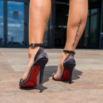 Ženski sandali s tanko peto 6500 Črna | Exist