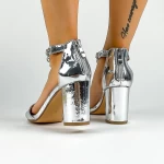 Ženski sandali z debelo peto XKK561 Srebrna | Mei