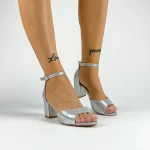 Ženski sandali z debelo peto XKK566 Srebrna | Mei