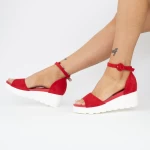 Ženski sandali s platformo LM358 Rdeča | Mei