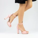 Ženski sandali z debelo peto in platformo 2BD16 Roza | Mei