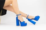 Ženski sandali z debelo peto in platformo 2SY7 Modra | Mei