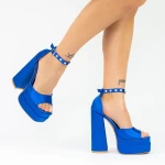 Ženski sandali z debelo peto in platformo 2SY7 Modra | Mei