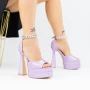Ženski sandali z debelo peto in platformo 2SY6 Svetlo Vijolična | Mei