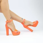 Ženski sandali z debelo peto in platformo KV50B Oranžna | Mei