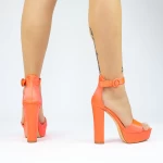 Ženski sandali z debelo peto in platformo KV50B Oranžna | Mei