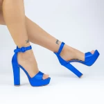 Ženski sandali z debelo peto in platformo KV50B Modra | Mei