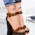 Ženski sandali z debelo peto XKK161A Leopard | Mei