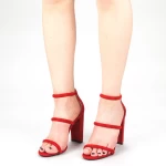 Ženski sandali z debelo peto XKK153 Rdeča | Mei