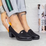 Čevlji z debelo peto Q110 Črna | Meiyanin