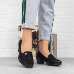 Čevlji z debelo peto Q110 Črna | Meiyanin