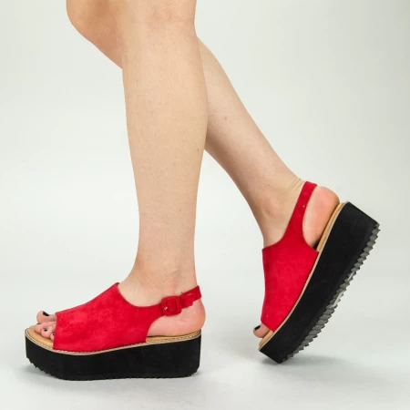 Ženski sandali s platformo 266-13 Rdeča | Mulanka