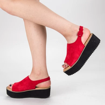 Ženski sandali s platformo 266-13 Rdeča | Mulanka