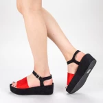 Ženski sandali s platformo 2017-19 Rdeča | Mulanka