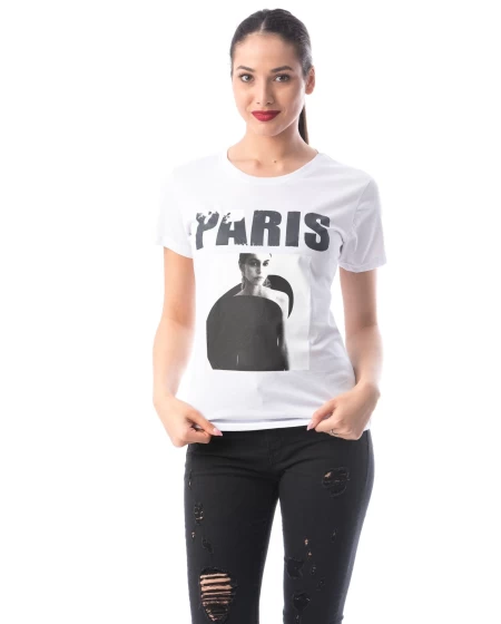 Ženska majica s kratkimi rokavi 8127 PARIS Bela | Adrom