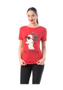 Ženska majica s kratkimi rokavi 8122 VALENTINA Rdeča | Adrom