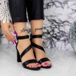 Ženski sandali z debelo peto XKK535A Črna | Mei
