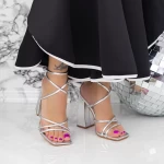 Ženski sandali z debelo peto 2XKK116 Srebrna | Mei