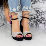 Ženski sandali z debelo peto in platformo 2HLX1 Črna | Mei