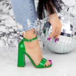 Ženski sandali z debelo peto 2XKK62 Zelena | Mei