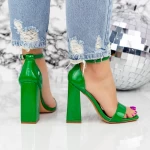 Ženski sandali z debelo peto 2XKK62 Zelena | Mei