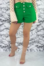 Ženske kratke hlače VMC6017 Zelena | Emma Fashion