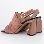Ženski sandali z debelo peto K4340-3722B Roza | Jose Simon