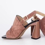 Ženski sandali z debelo peto K4340-3722B Roza | Jose Simon