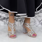 Ženski sandali z debelo peto 2XKK95 Srebrna | Mei