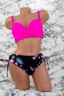 Ženski 2-delni kopalka L16-1 Fuksija-Črna | Meina