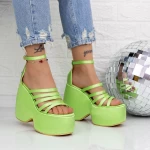 Ženski sandali s platformo TN-32 Svetlo Zelena | Botinelli