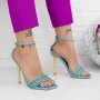 Ženski sandali s tanko peto VK118 Modra | Botinelli