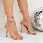 Ženski sandali s tanko peto VK140 Roza | Botinelli