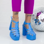 Ženski sandali z debelo peto in platformo TN-39 Modra | Botinelli