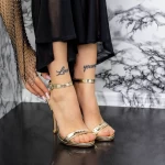 Ženski sandali s tanko peto 2SY22 Zlata | Mei