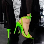 Ženski sandali s tanko peto 2ZB5 Zelena | Mei