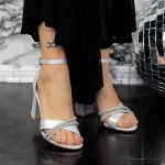 Ženski sandali z debelo peto 2YXD73 Srebrna | Mei