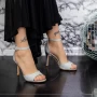 Ženski sandali s tanko peto 2YXD79 Srebrna | Mei