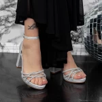 Ženski sandali z debelo peto 2XKK22 Srebrna | Mei