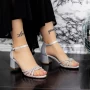 Ženski sandali z debelo peto 2XKK25 Srebrna | Mei