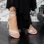 Ženski sandali z debelo peto 2XKK32 Srebrna | Mei