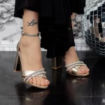 Ženski sandali z debelo peto 2YXD72 Zlata | Mei