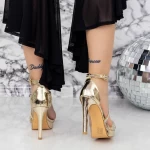 Ženski sandali s tanko peto in platformo 2YXD81 Zlata | Mei