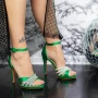 Ženski sandali s tanko peto 2BD21 Zelena | Mei