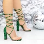 Ženski sandali z debelo peto 2KV75 Zelena | Mei