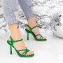 Ženski sandali s tanko peto 23181-4 Zelena | Mei