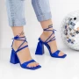 Ženski sandali z debelo peto 2KV73 Modra | Mei