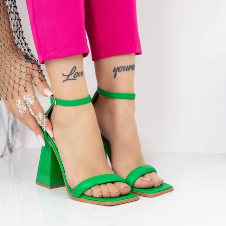 Ženski sandali z debelo peto 2KV70 Zelena | Mei